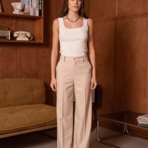 Pantalon jambes larges ROMA beige