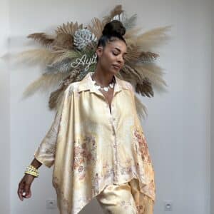 Chemise ample kimono viscose et soie ALESSIA