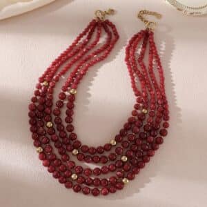 Collier IZIA bordeaux
